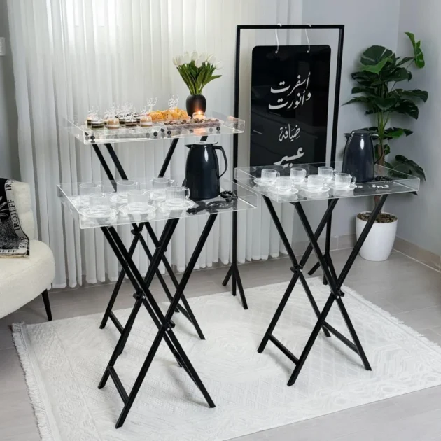 مجموعة الضيافة الفاخرة 3 طاولات خدمة